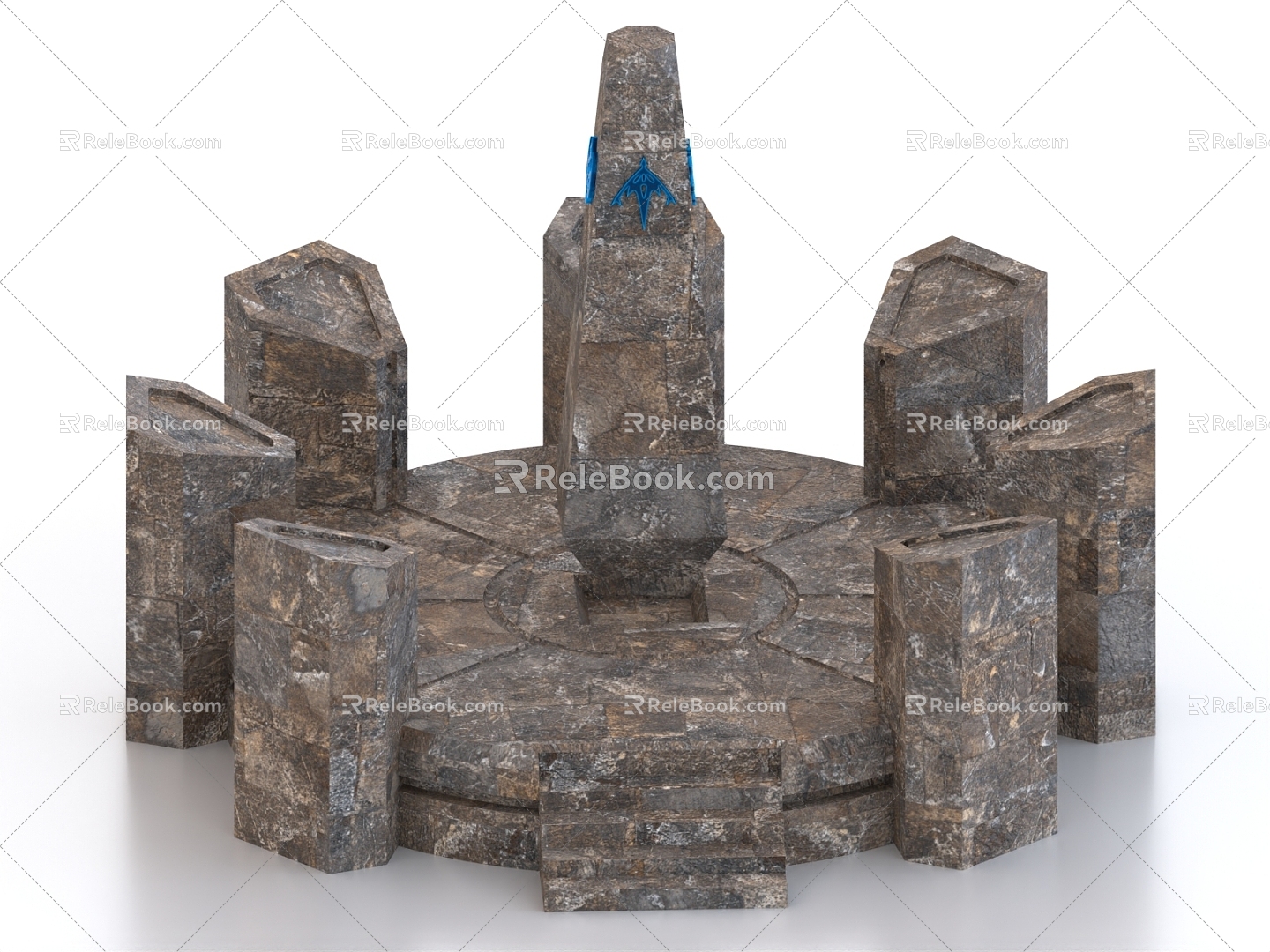 Altar Altar Stone Platform Temple Remains Stone Array 3d model