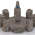 Altar Altar Stone Platform Temple Remains Stone Array 3d model