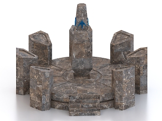 Altar Stone Platform Temple Remains Stone Array 3d model