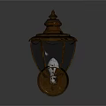 Classic Design Vintage Metal Wall Sconce With Glass Shade And Ornate Top