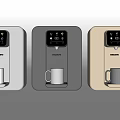 Modern Coffee Machines as Daily Use Appliances with Digital Display and Various Colors