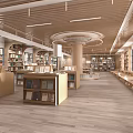 Library Reading Room Reading Room Reading Room Book Bar Bookstore Combination Bookcase School Reading Room City Book Bar Ladder Library Reading Area Book 3d model