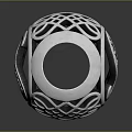 Furniture Decorative Shiny Silver Metal Sphere With Intricate Cutout Patterns