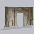 Classical Stone Entrance Gate With Ornate Columns Arch Design And Intricate Carvings