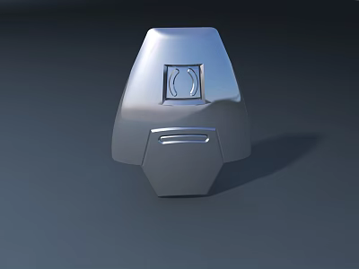 Car Interior Control Panel With Silver Finish Circular Emblem And Strip Design 3d model