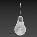 Transparent Light Bulb With Small Alarm Clock Inside On Blue Background 3d model
