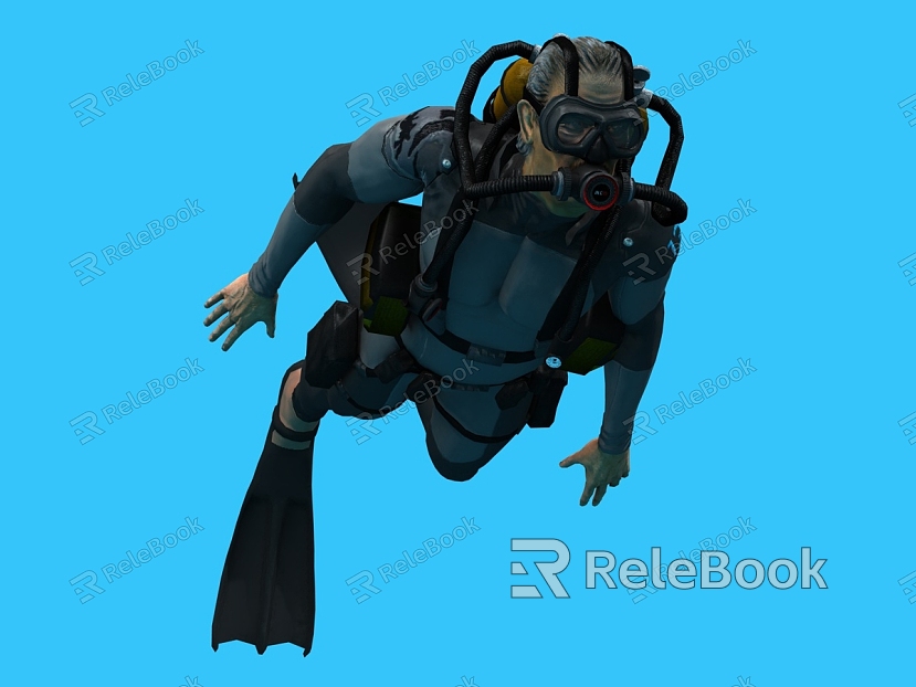 Diver Lifeguard Underwater Worker model