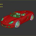 Red Sports Car With Sleek Aerodynamic Design And Shiny Reflective Surface