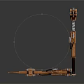 Three Orange Pickaxes With Metal Parts And Spring Mechanism For Digging Tools