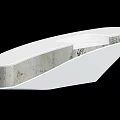Modern Reception Desk With Sleek Curved Design And Natural Marble Texture