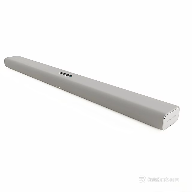 Grey Sleek Soundbar Audio Component With Modern Design For Home Theater System 3d model 