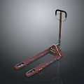 Industrial Rusty Red Metal Pallet Jack With Handle And Forks