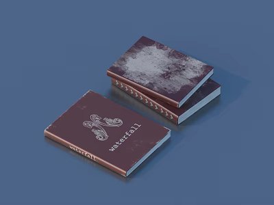 Three Brown Cover Books With White Decorative Pattern And Golden Spine Accents 3d model