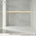 Sleek White Marble Wall Component With Recessed Light Strip And Modern Texture Design 3d model
