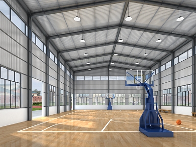 modern basketball court basketball court fire rescue brigade 3d model