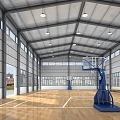 modern basketball court basketball court fire rescue brigade 3d model