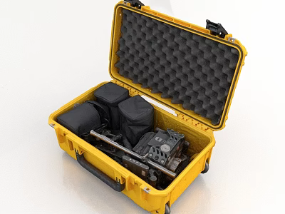 Yellow Protective Case With Foam Padding Storing Tools And Equipment Securely 3d model