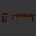 Classic Wooden Furniture Set With Four Tables Blue Top And Dark Brown Legs
