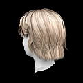 Blonde Wavy Short Hair Wig On White Mannequin Head