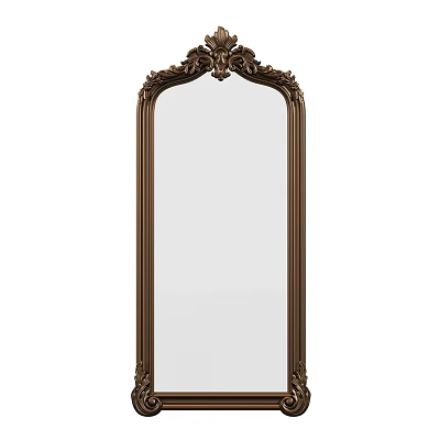 Elegant Ornate Carved Frame Full Length Mirror For Home Decor 3d model