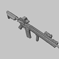 Tactical Military Rifle With Camouflage Design Long Barrel And Ventilated Handguard
