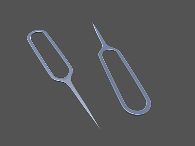 Stainless Steel Hardware Tools with Slender Tips and Loop Handles for Precision Tasks 3d model