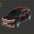 Black Modern SUV With Red Accents Roof Rails And Alloy Wheels Design