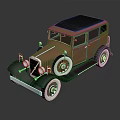 Vintage Brown And Black Sedan With White Wheel Rims Classic Design
