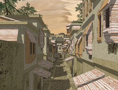 Desert Ancient Town of Northwest Central Asia 3d model