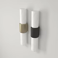 Modern Wall Lamps With White Body And Gold Black Metal Rings