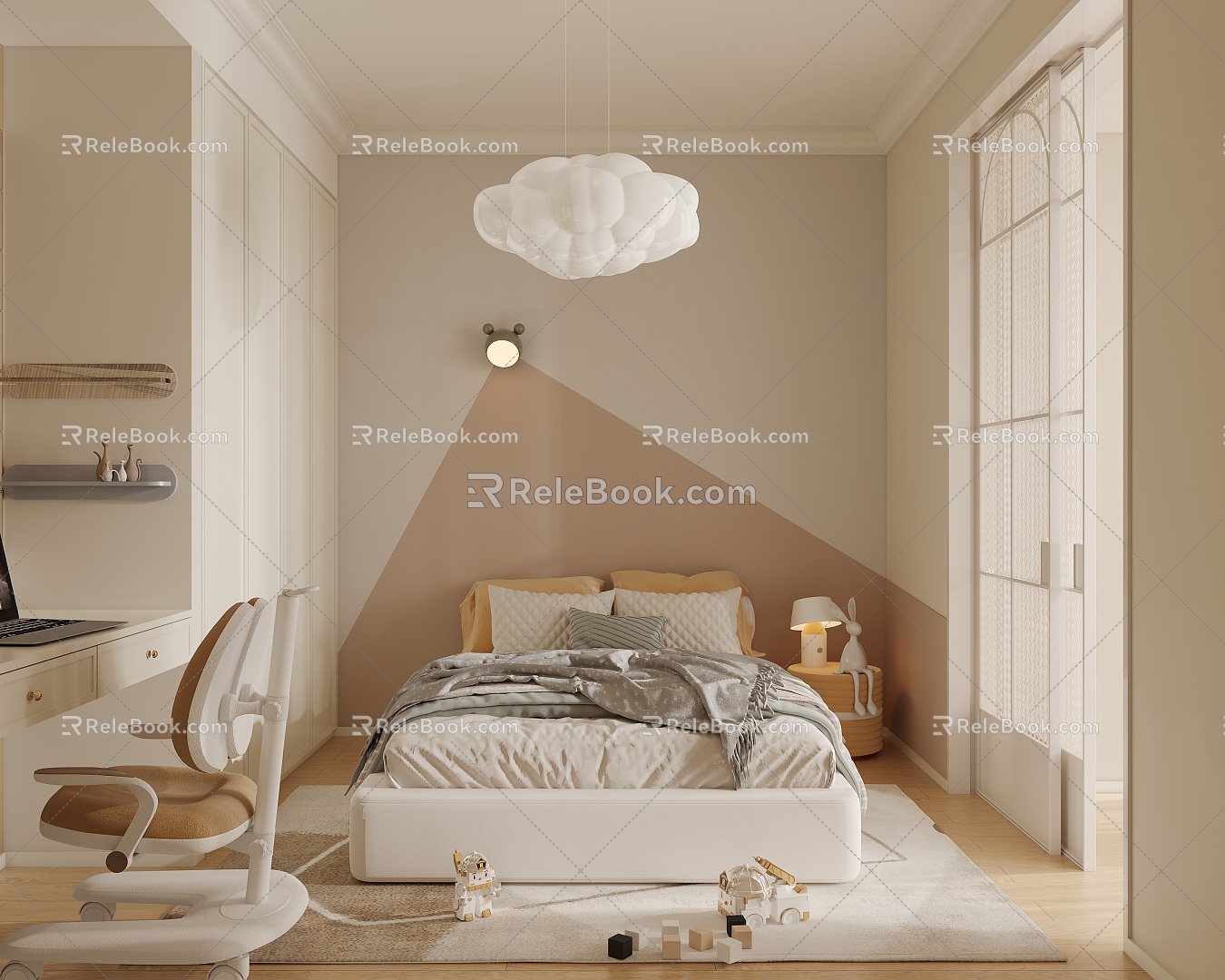 French Cream Style Children's Room 3d model