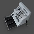 Classic Commercial Cash Register With Keyboard And Drawer For Business Use