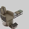 Ergonomic Medical Examination Chair with Leather Upholstery Beige Brown Color and Adjustable Footrest