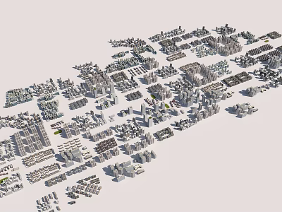 Detailed Urban City Building Complexes With Diverse Architectural Structures And Layouts 3d model