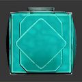 Green Decorative Cube Container With Lid Geometric Patterns And White Corners