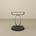 Modern Black Side Table With Sleek Oval Base And Horizontal Top 3d model