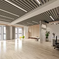 Spacious Modern Fitness Space With Wooden Floor And Floor to Ceiling Windows For Workout