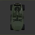 Green All Terrain Vehicle With Mounted Gun And Seats Modern Design