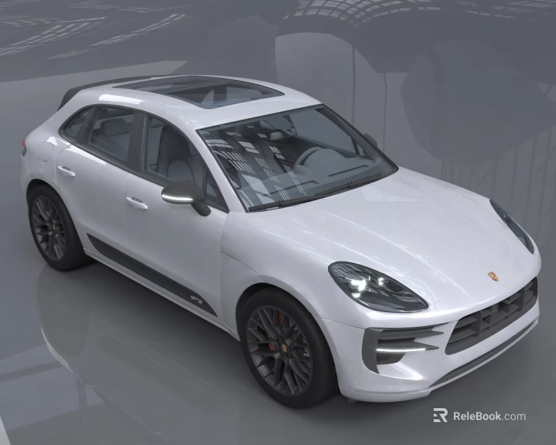 White Luxury SUV With Modern Design Panoramic Sunroof And Black Wheels 3d model 