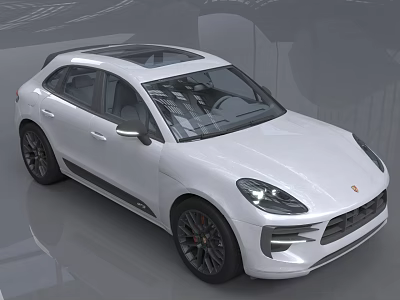 White Luxury SUV With Modern Design Panoramic Sunroof And Black Wheels 3d model