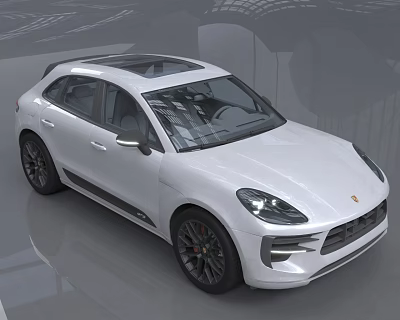 White Luxury SUV With Modern Design Panoramic Sunroof And Black Wheels 3d model