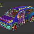 Citroen Van With Purple Blue Gradient Finish Modern Design Roof Rack And Alloy Wheels
