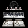 Luxury Jewelry Display Design Featuring Carved Circular Motif Latticed Screens And Trays