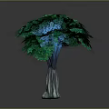 Lush Green Decorative Tree With Dark Textured Trunk And Foliage