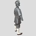 Ancient Warrior Defensive Weapon Armor With Square Plates Helmet And Shoulder Guards 3d model