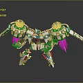 Mechanical Game Movie Character With White Yellow Blue Color And Winged Glowing Parts