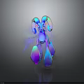 Vibrant Blue Purple Gradient Fantasy Character With Transparent Wings Aura Effect And Bottom Reflection