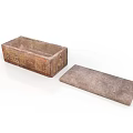 Sculpted Carving Rectangular Box With Lid And Intricate Stone Like Carved Patterns 3d model