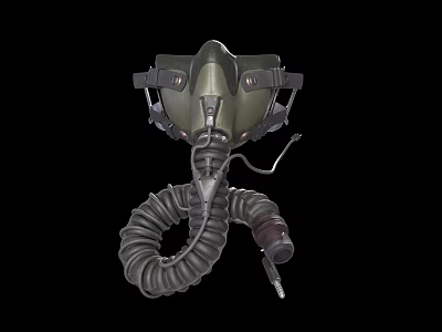 Green Gas Mask With Adjustable Straps And Flexible Hose For Respiratory Protection 3d model