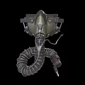 Green Gas Mask With Adjustable Straps And Flexible Hose For Respiratory Protection